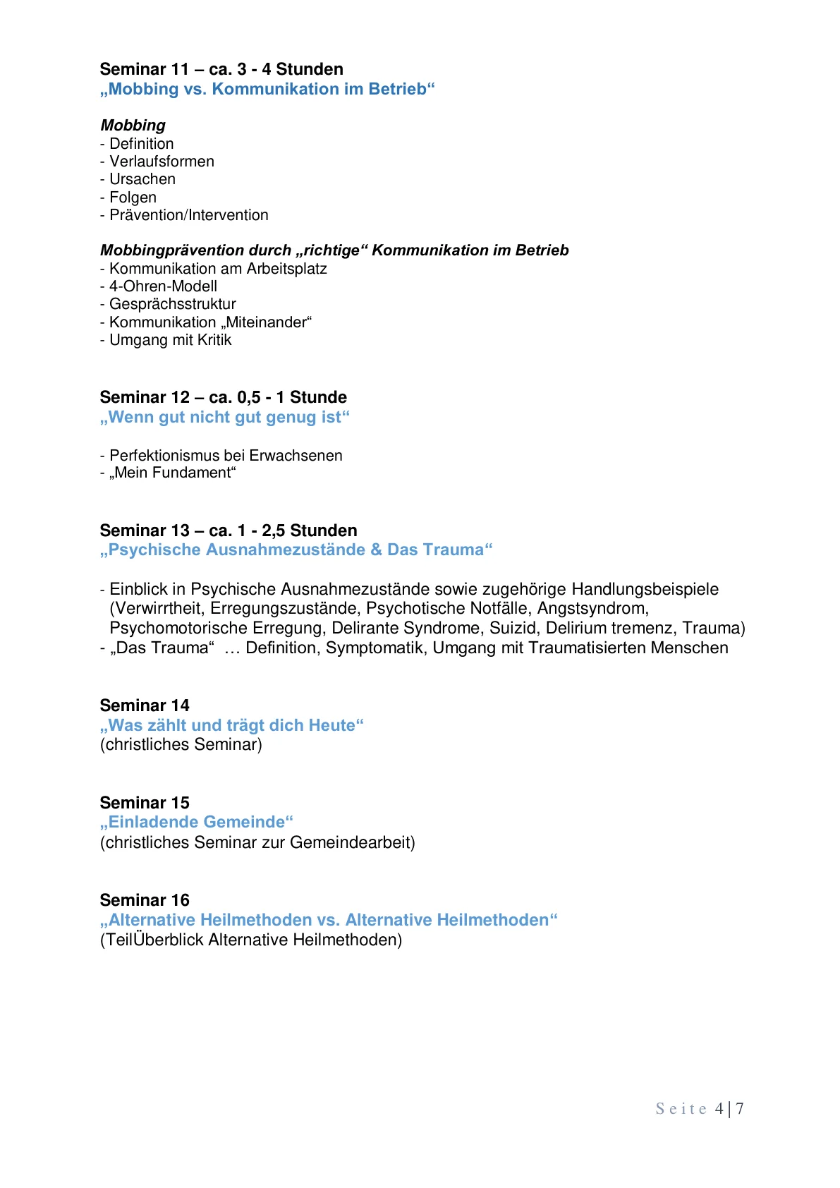 Seminarangebot Seite 4 von 7