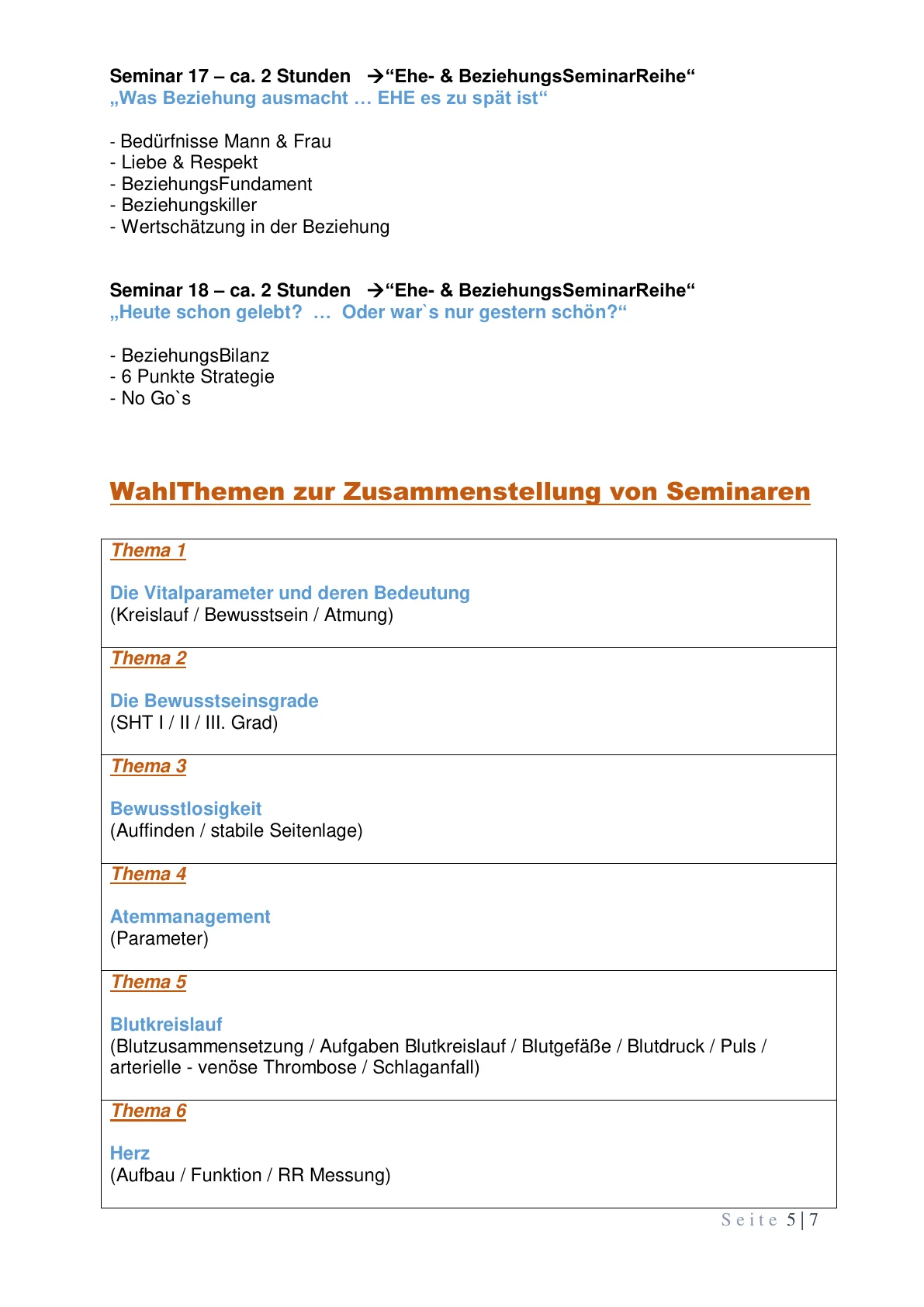 Seminarangebot Seite 5 von 7